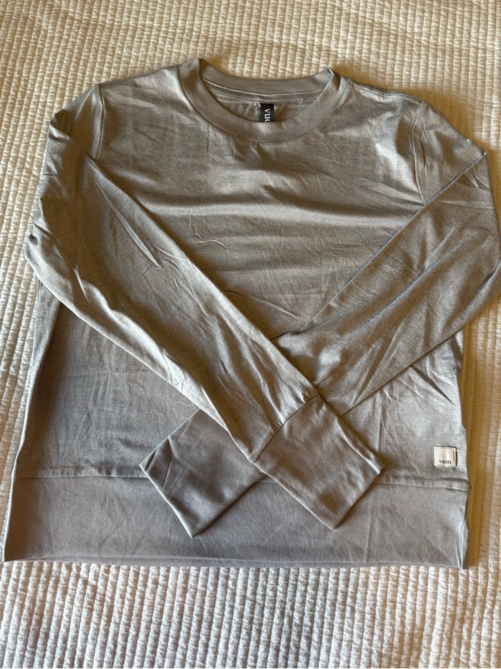 Vuori Light Gray Long Sleeve Crew Shirt